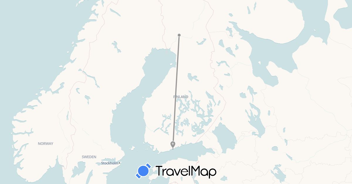 TravelMap itinerary: plane in Finland (Europe)